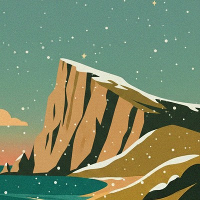 Snow Falling Into The Sea