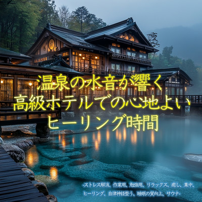 Soothing Healing Time at a Luxury Hotel with Resonating Hot Spring Water Sounds - Stress Relief, Work, Study, Relaxation, Healing, Focus, Autonomic Nervous System Balance, Improved Sleep Quality, Sauna