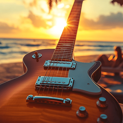 Enjoying Bossa Nova on a Sunset Beach