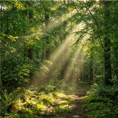 Sunlight Through Trees