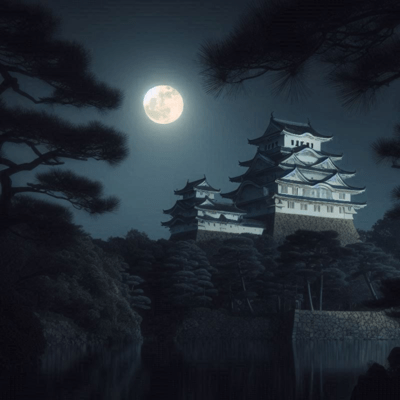 Solitary Turret under the Moon