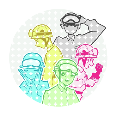 Five soldiers on the tank