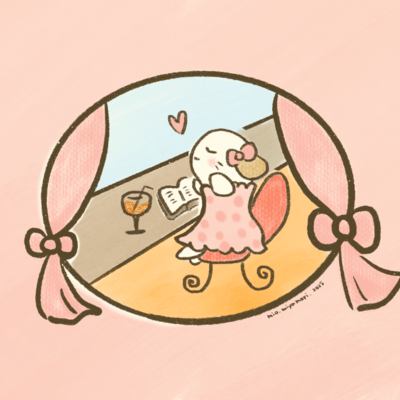 Romance novels in a summer tea salon