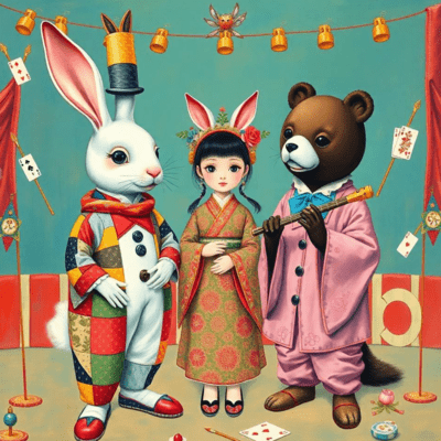 Japanese Horror Pop Mysterious Circus Band (Japanese style modern)