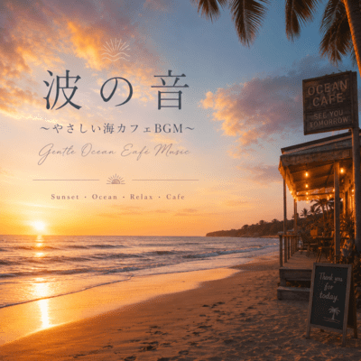 Gentle Beach Cafe BGM with Ocean Waves