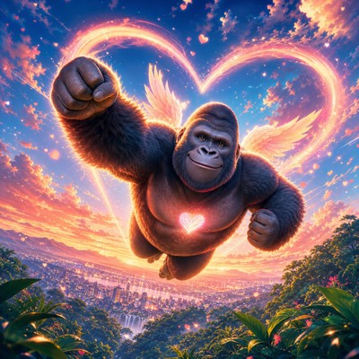 Flying LOVE Gorilla