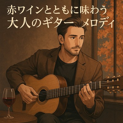 Mature Guitar Melody Enjoyed with Red Wine