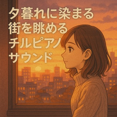 Chill Piano Sound Watching a City Painted by Sunset
