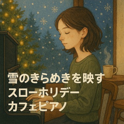 Slow Holiday Cafe Piano - Reflecting Snowy Sparkles