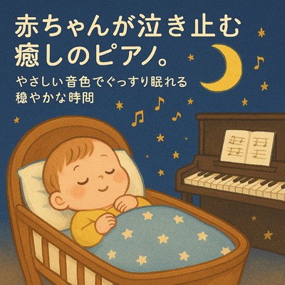 Soothing piano to calm crying babies. Peaceful time with gentle tones for a sound sleep.