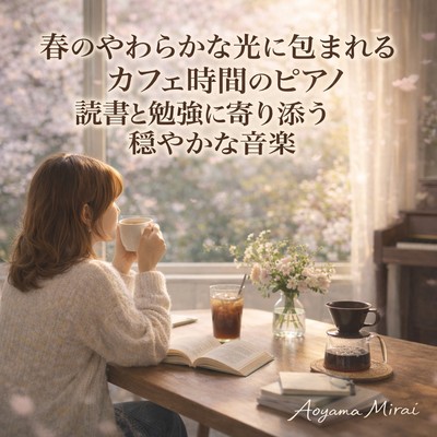 Soft piano music for cafe time bathed in gentle spring light - calming melodies to accompany reading and studying
