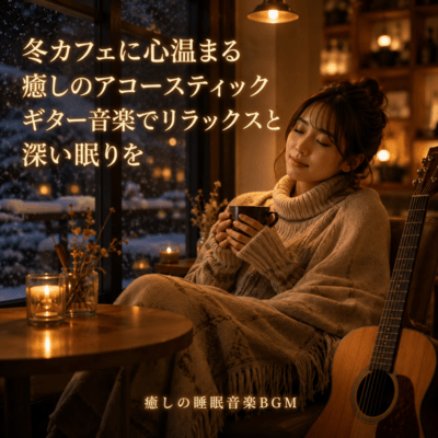 Relax and enjoy a deep sleep with the heartwarming acoustic guitar music at a cozy winter cafe (2026 Remaster)