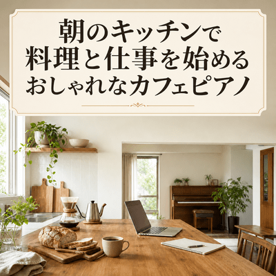Stylish Cafe Piano for Cooking and Working in the Morning