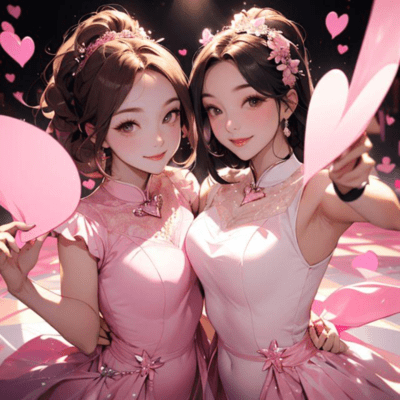 Look over there!Let's all smile together!