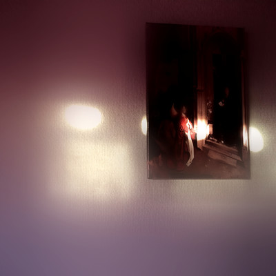 A Portrait in a Room with Rubbles and Ashes without Fire