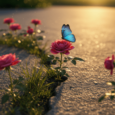 Concrete Rose at Dawn