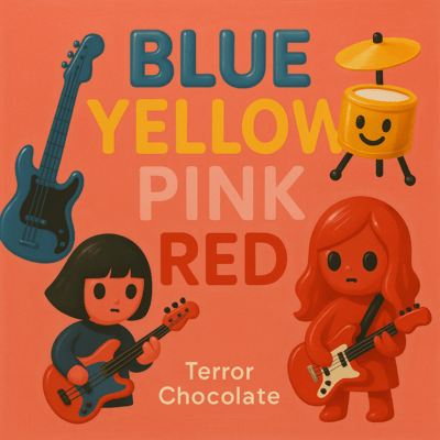 BLUE YELLOW PINK RED