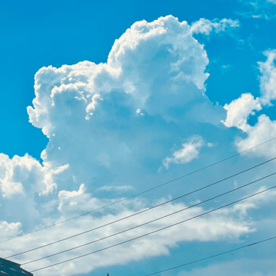 August Clouds Wave a Blue Hand at Me