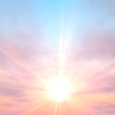 An angbreael takes flight with the break of dawn.