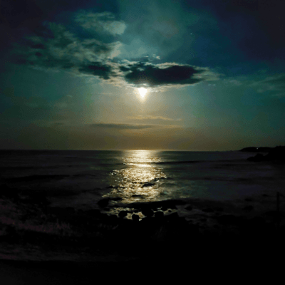 Walking under the moon