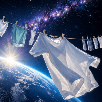 If you hang the laundry in space
