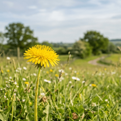 A flower blooming in the headwind