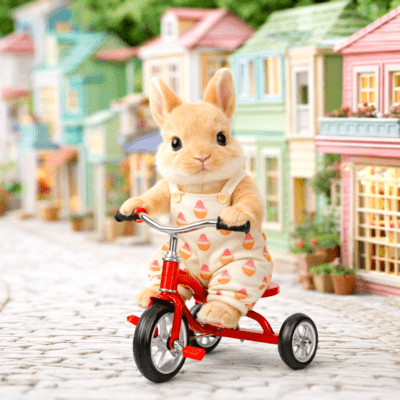 Le tricycle du petit lapin