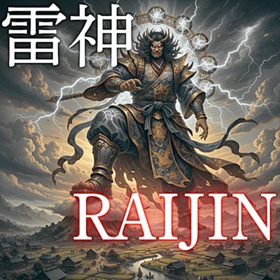 Raijin the Thunder God silently watches over the people.