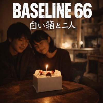 A white box and two people