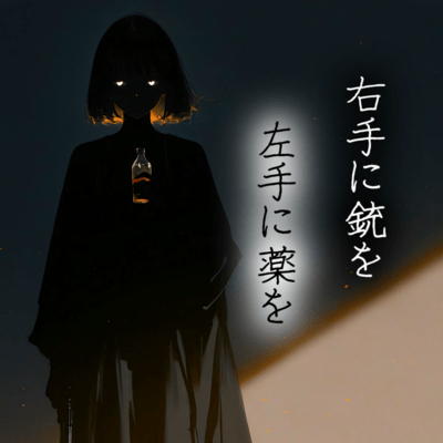 Gun in the right hand, drugs in the left hand