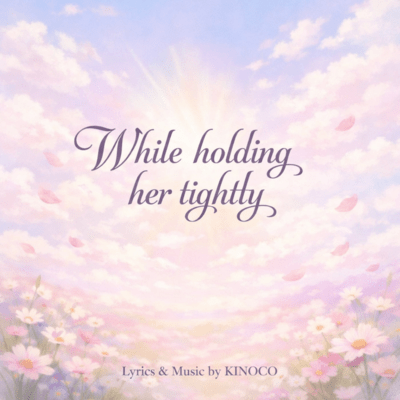While holding her tightly