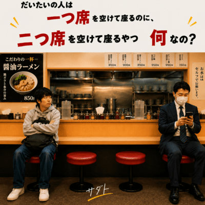 Most people leave one seat empty between them when sitting, so what's up with those people who leave two seats empty?