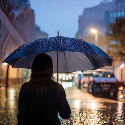 Street rain on the corner