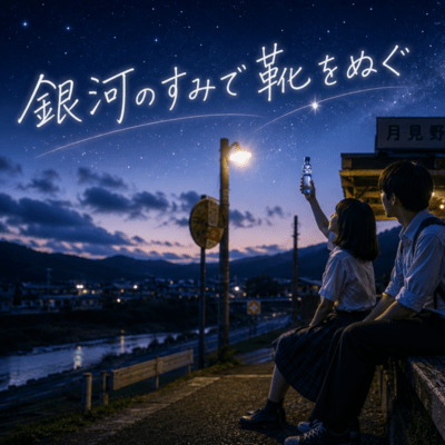 Ginga no sumi de kutsu o nugu